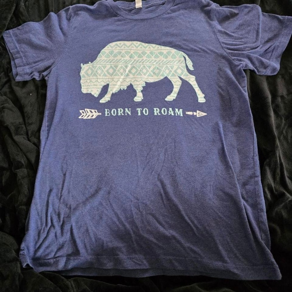 Lightheart Born to Roam Buffalo Graphic Tee Small